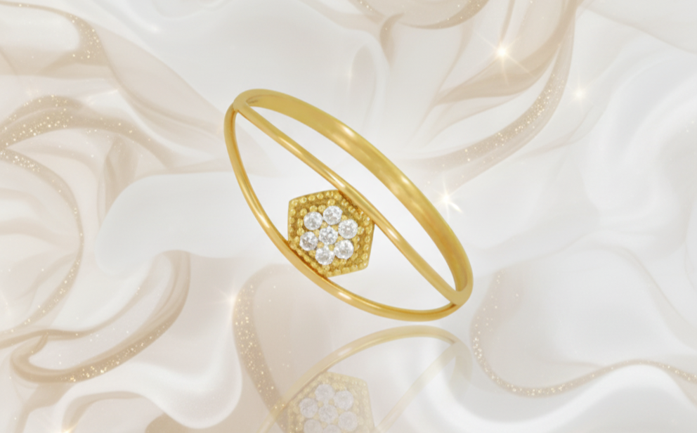Bague Cristal : Le Minimalisme Luxueux et la Pureté Absolue Capturée dans l'Or
