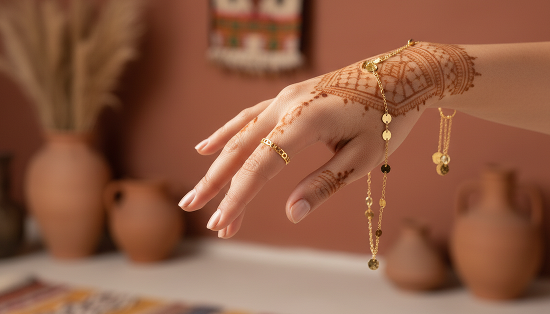 La Hand Chain : Quand le Henna Rencontre l'Or 18K du Maroc