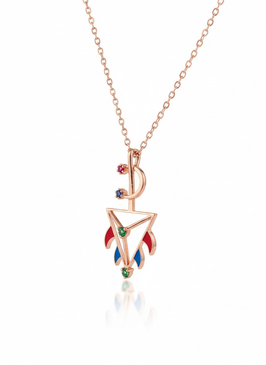 Flame d’AZOR émaillée en Or 18K