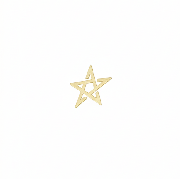 Broche Etoile du maroc en or 18 k