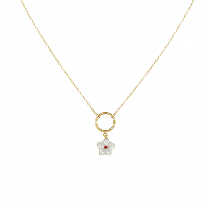 Ivory Flower in 18K Gold