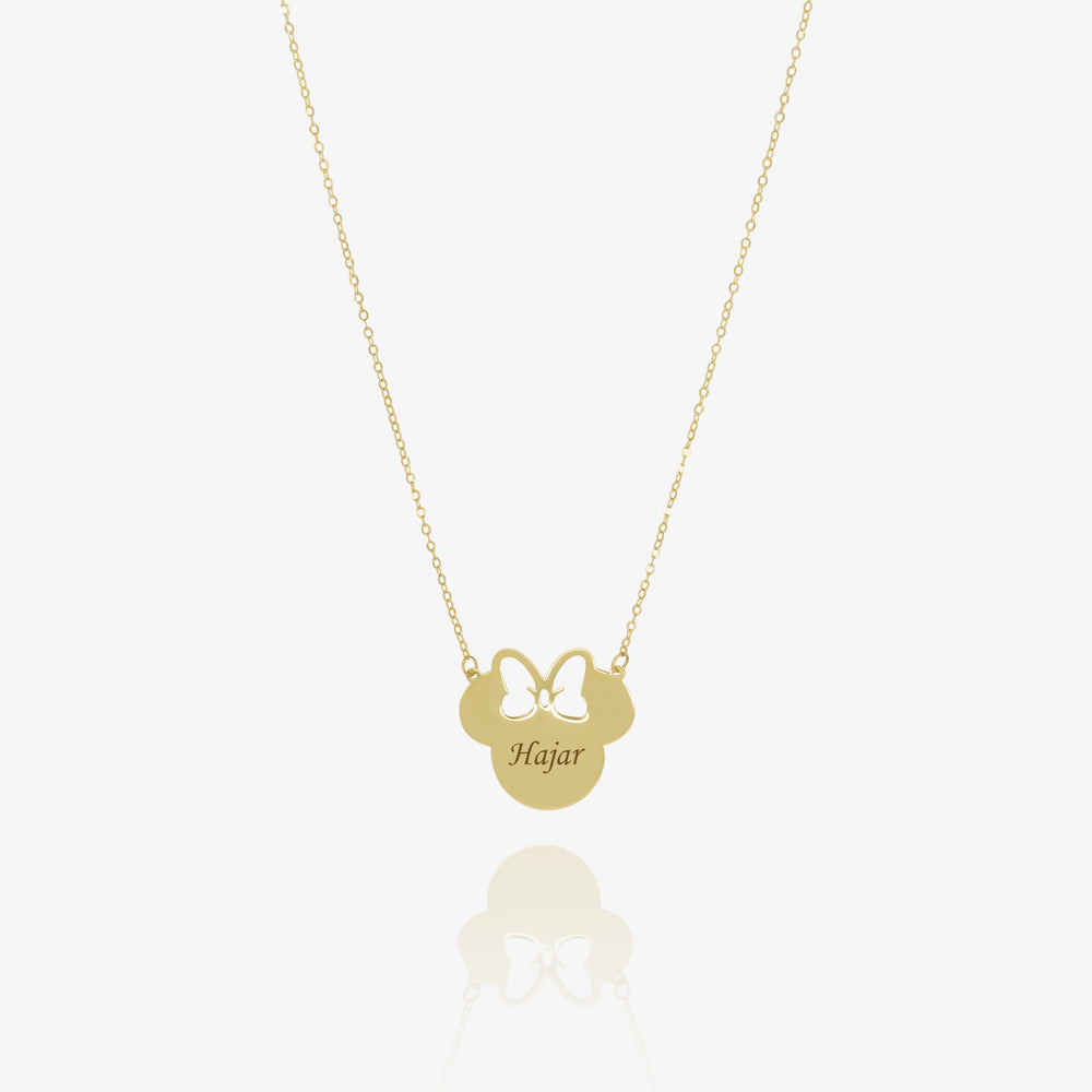 Personalized Minnie Mouse Necklace in 18K Gold