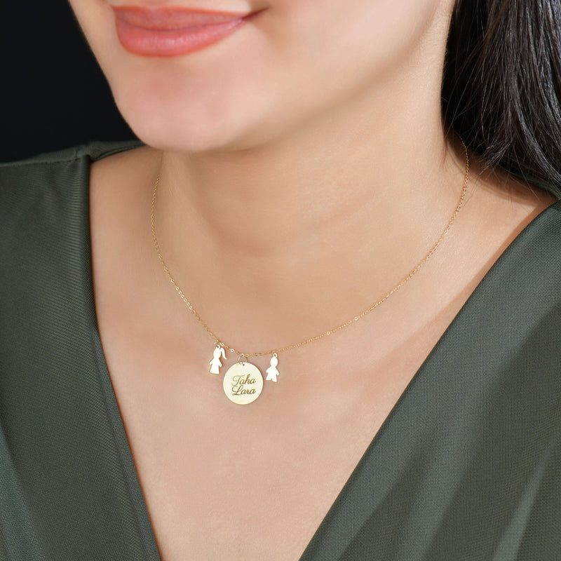 Collier Disque d'amour en Or 18K