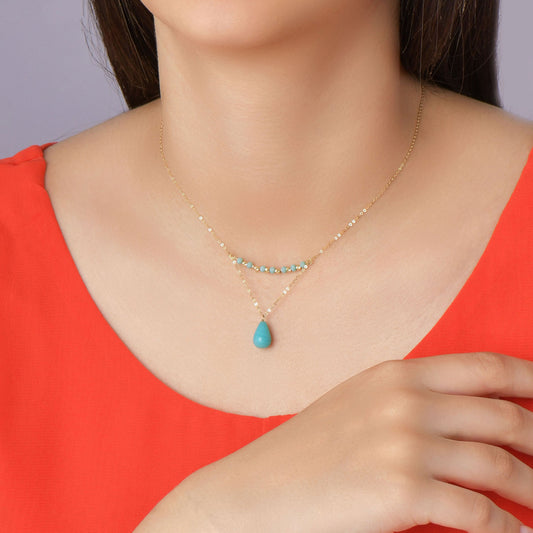 Collier Turquoise en Or 18K