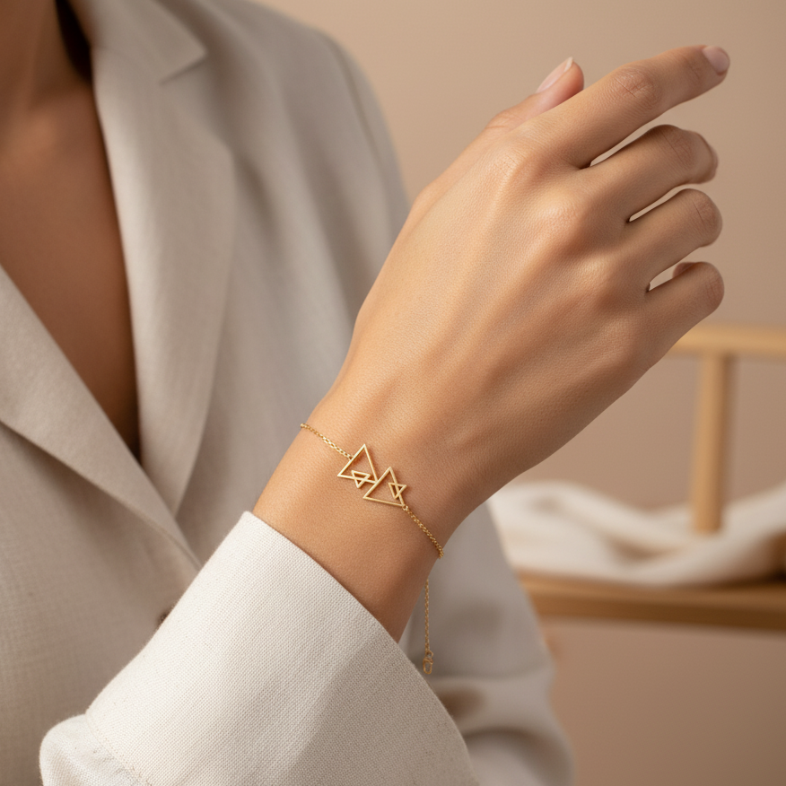 Bracelet Triangle d'or en Or 18K