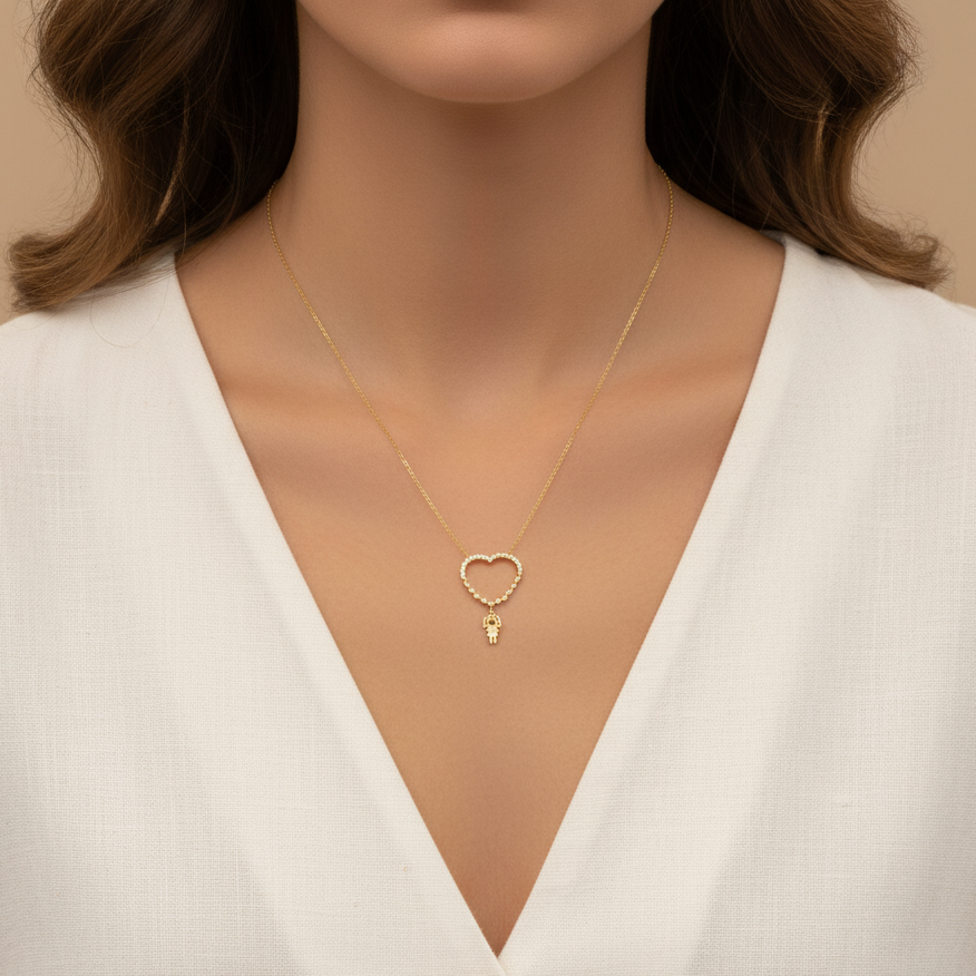 Heavenly Hugs Necklace in 18K Gold