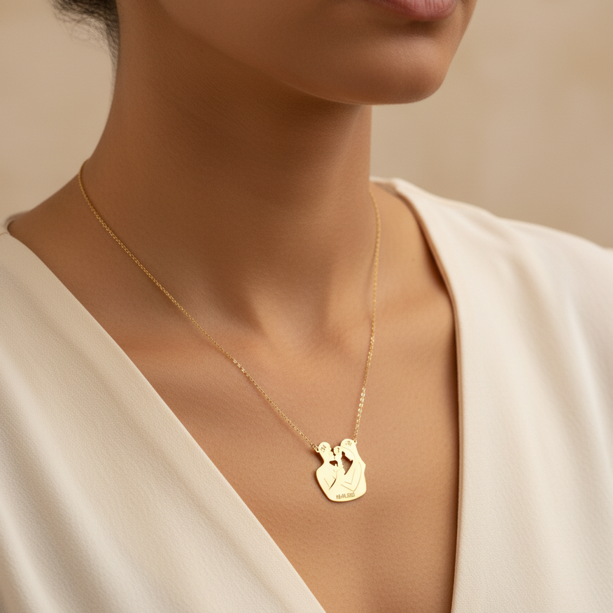 Collier Family 2 Personnalisé En Or 18K