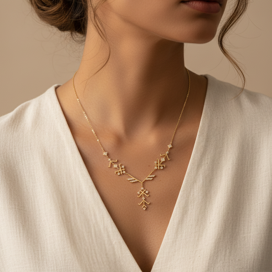 18K Gold Tribal Harmony Necklace
