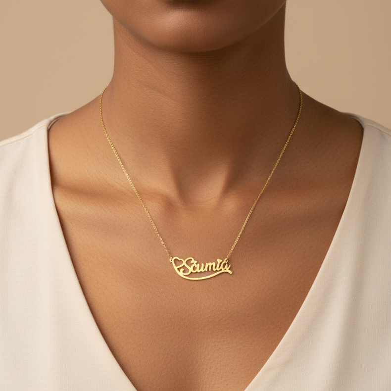 Collier Prénom Wave of Love en Or 18K