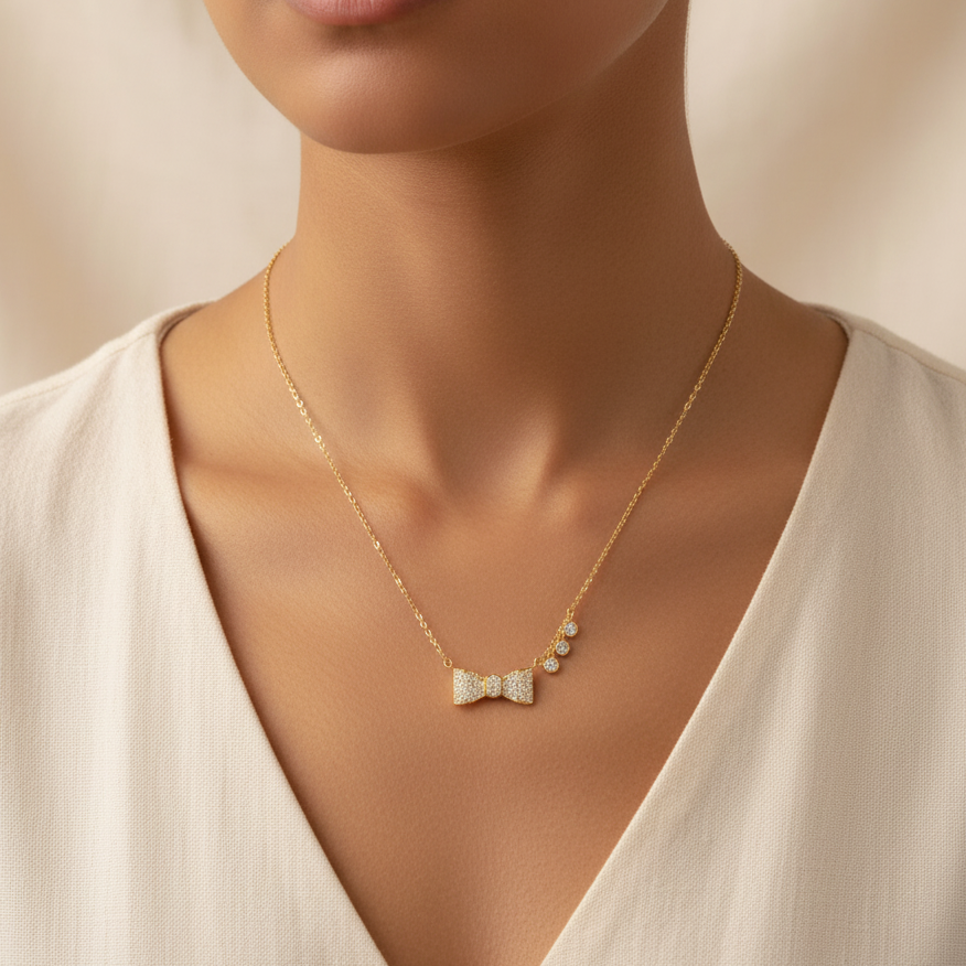18K Gold Butterfly Necklace