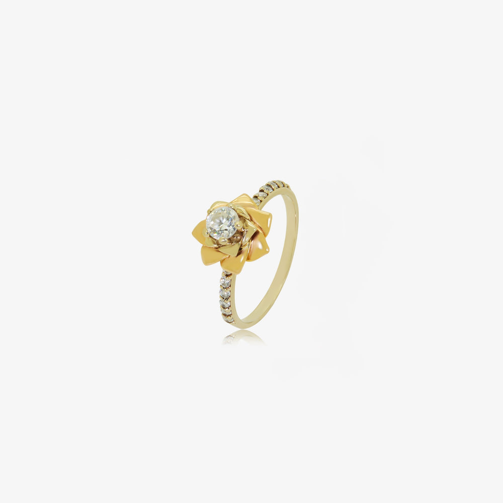 Rose Solitaire En Or 18K