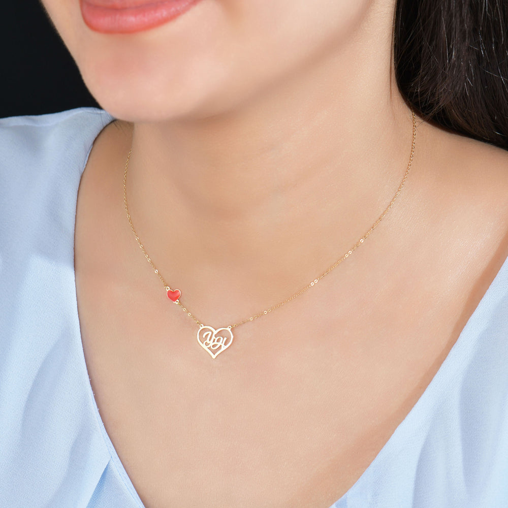 Collier Coeur éternel Personnalisé en Or 18K