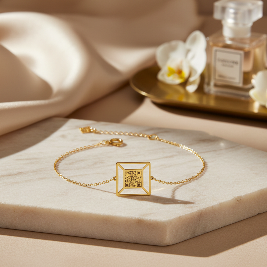 Bracelet Cubic QR En Or 18K