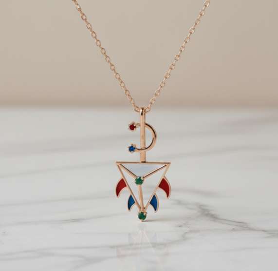 Flame d’AZOR émaillée en Or 18K