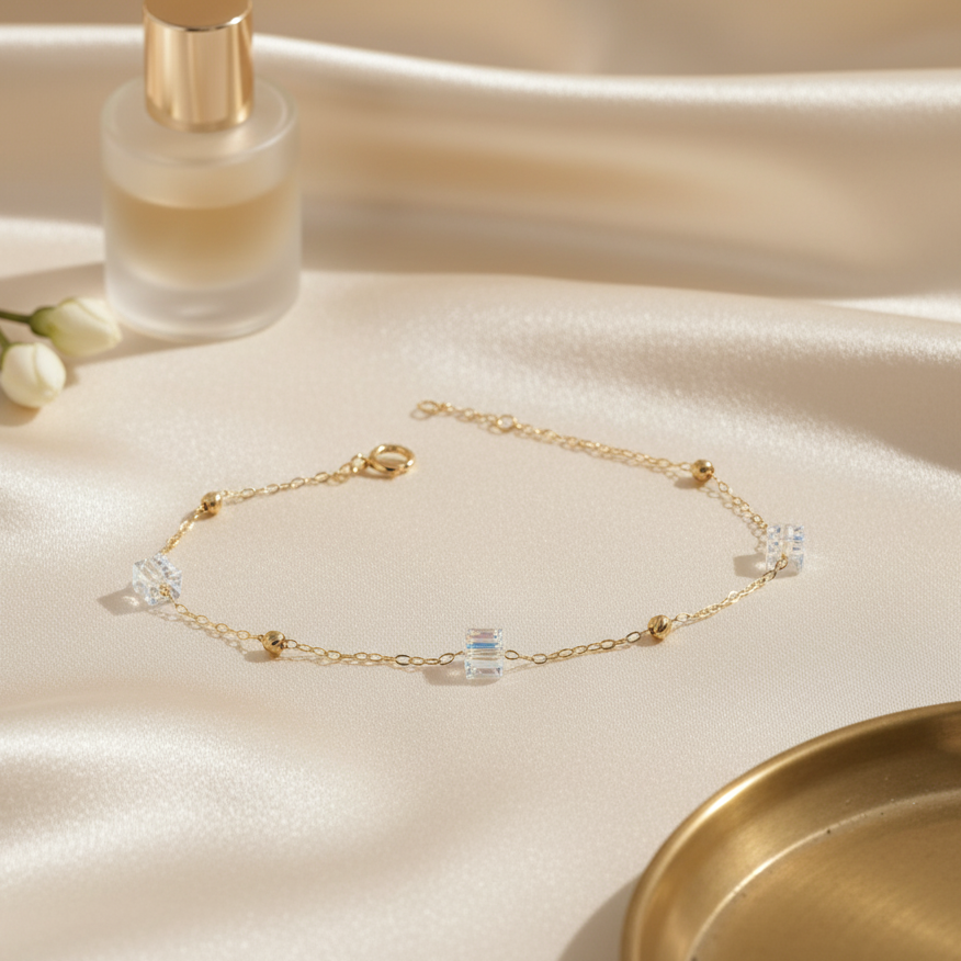 Bracelet Cristaline En Or 18K