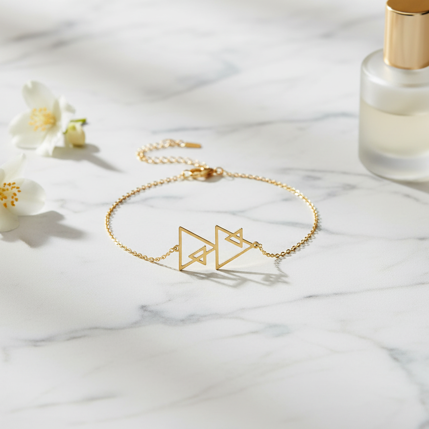 Bracelet Triangle d'or en Or 18K