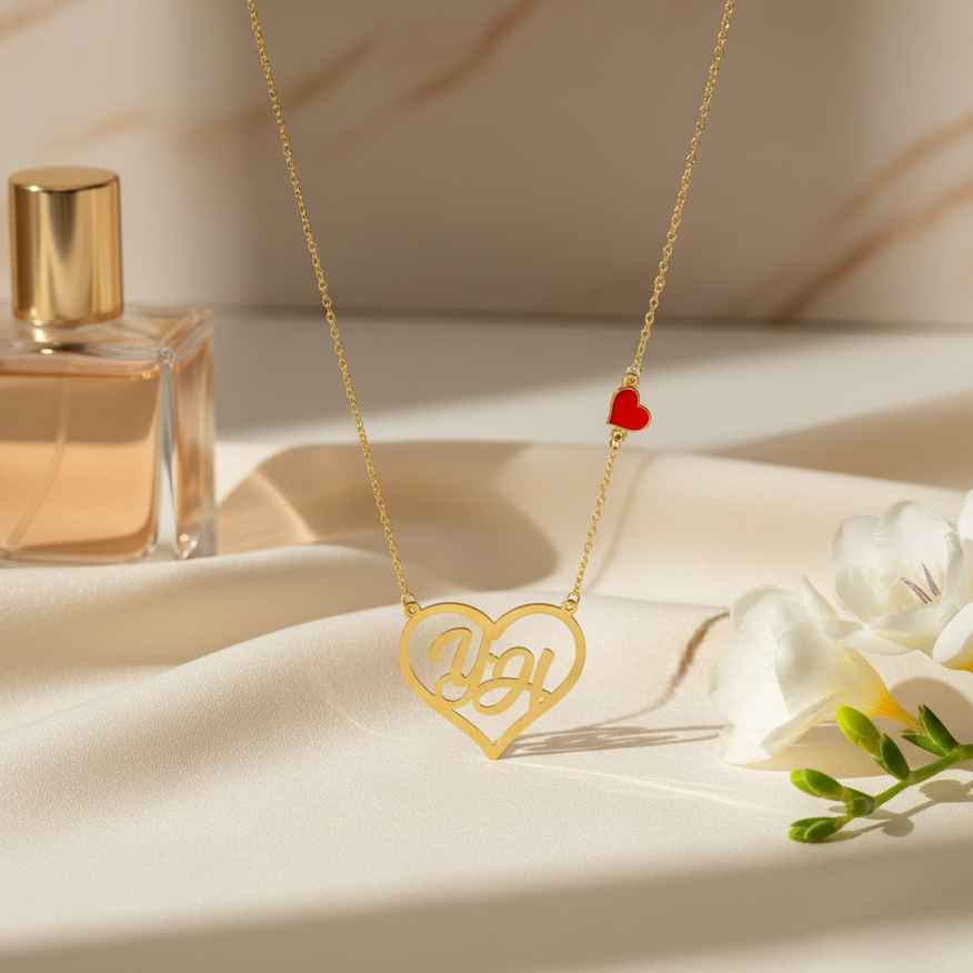 Collier Coeur éternel Personnalisé en Or 18K