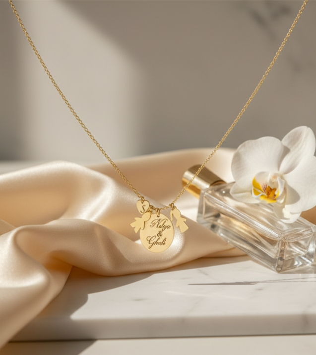 Collier Disque d'amour en Or 18K