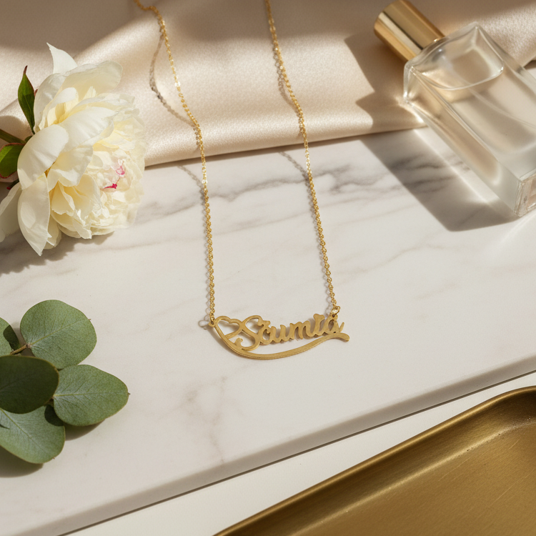 Collier Prénom Wave of Love en Or 18K