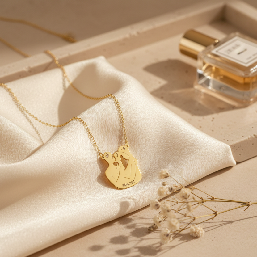 Collier Family 2 Personnalisé En Or 18K