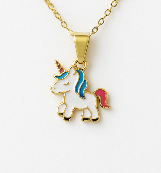 Unicorne coloré en Or 18K