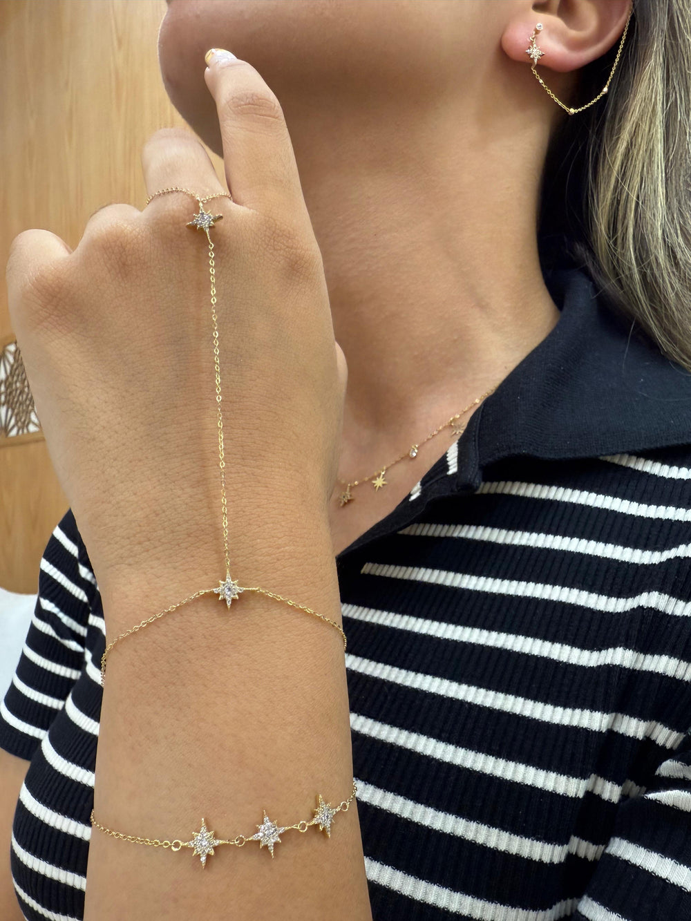 Hand Chain Duo d’Étoiles