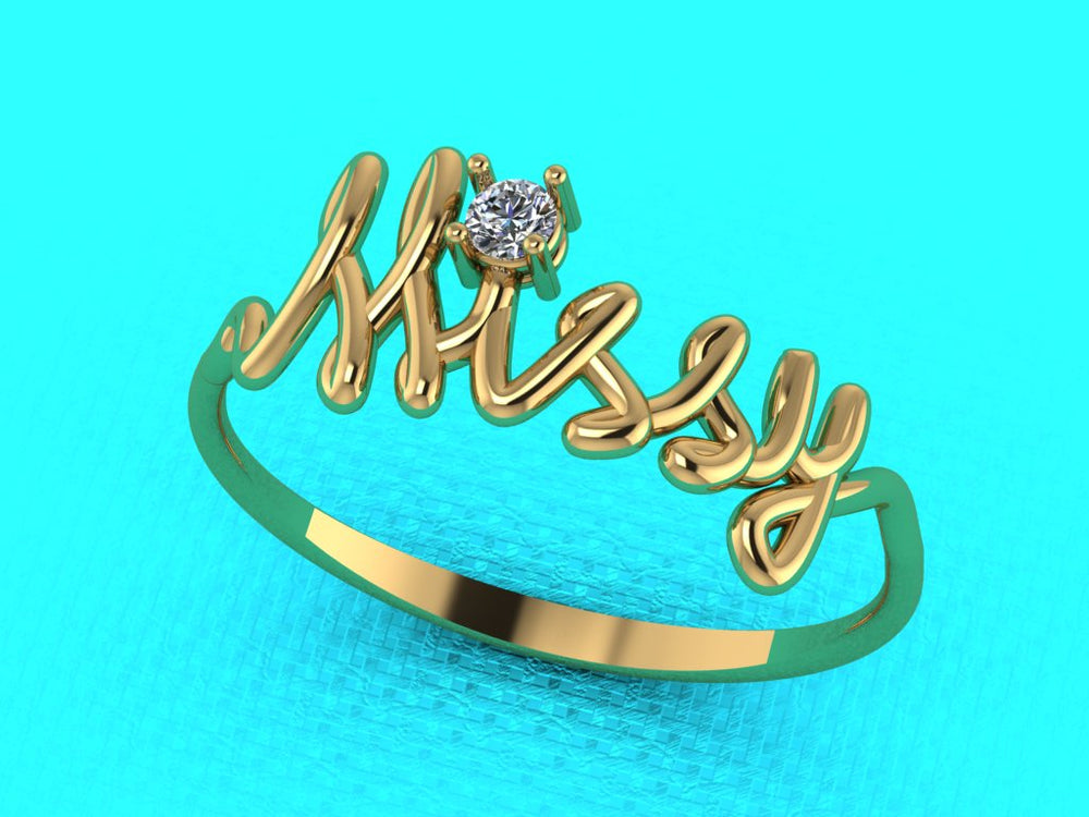 Bague Prénom Manuscrit en Or 18K