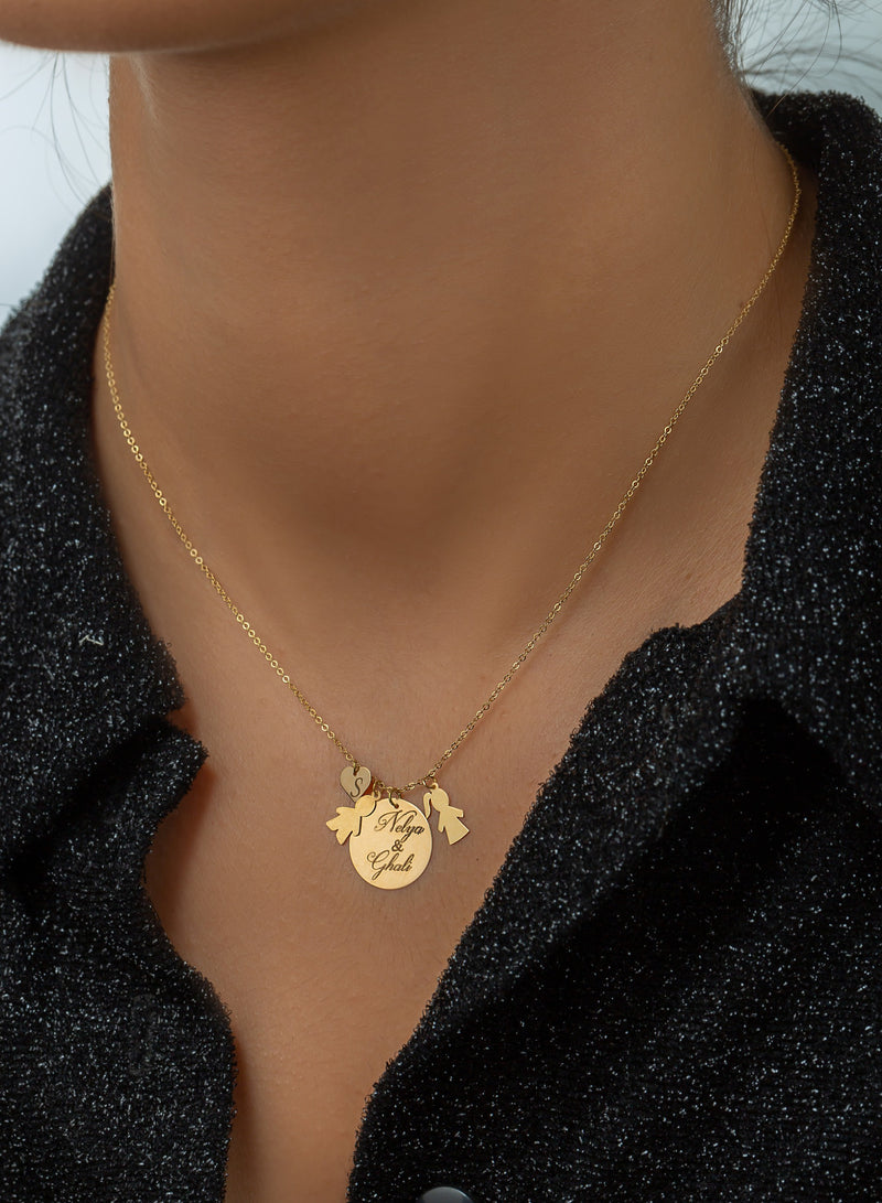 Collier Disque d'amour en Or 18K
