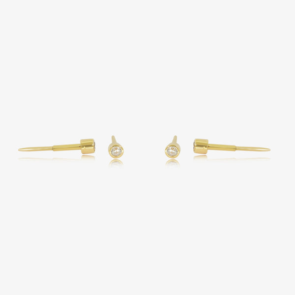 Boucle Stud pip en Or 18K