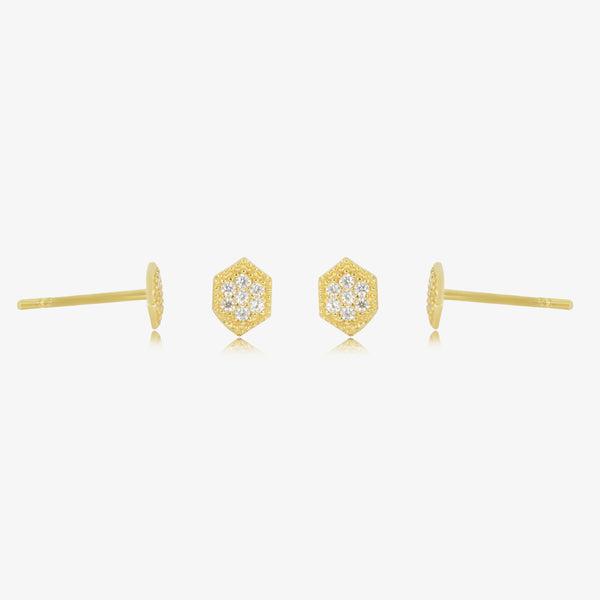 Boucle Stud cristal en Or 18K