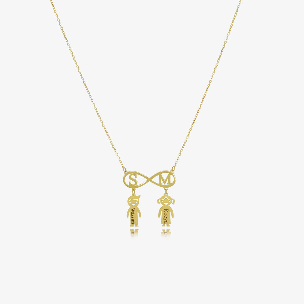 Infinity family necklace in 18k Gold