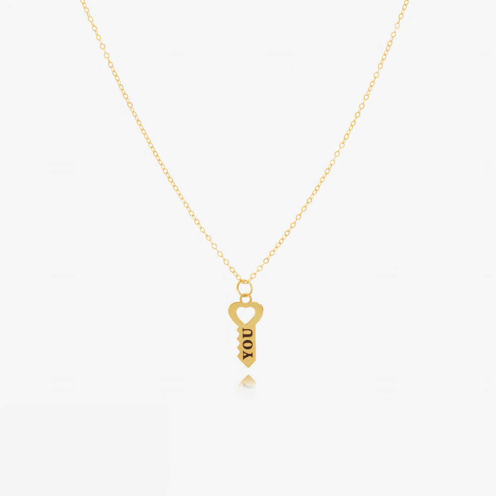 Collier heart And Key En Or 18K