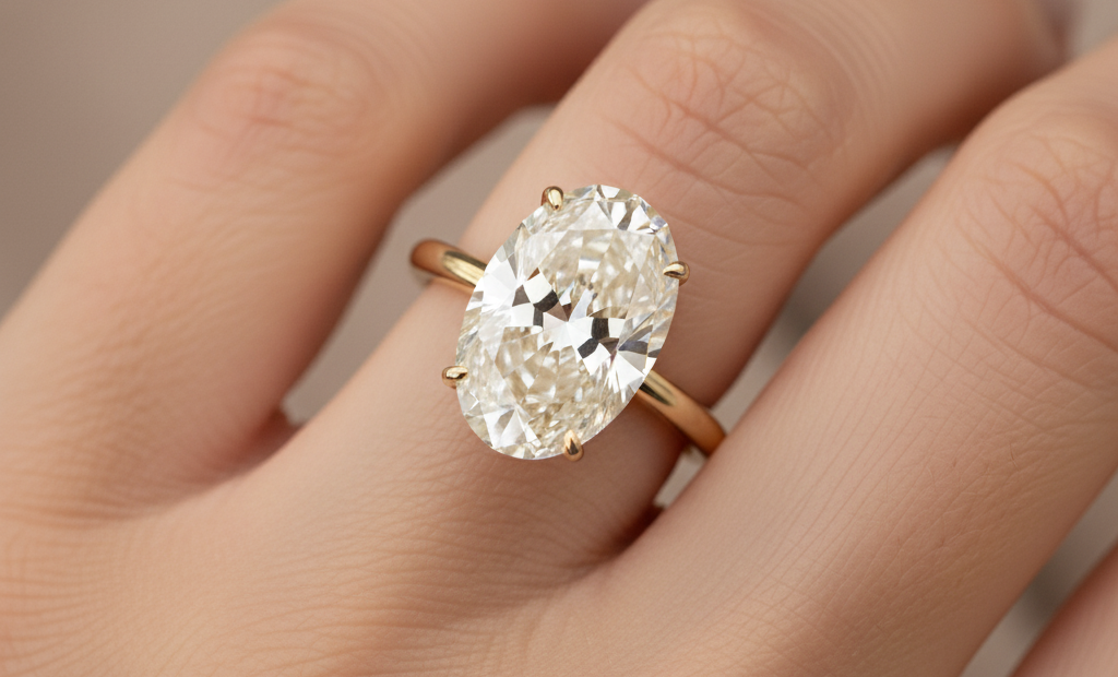 Le retour de l'ovale. Forme et brillance des bagues solitaires AZOR