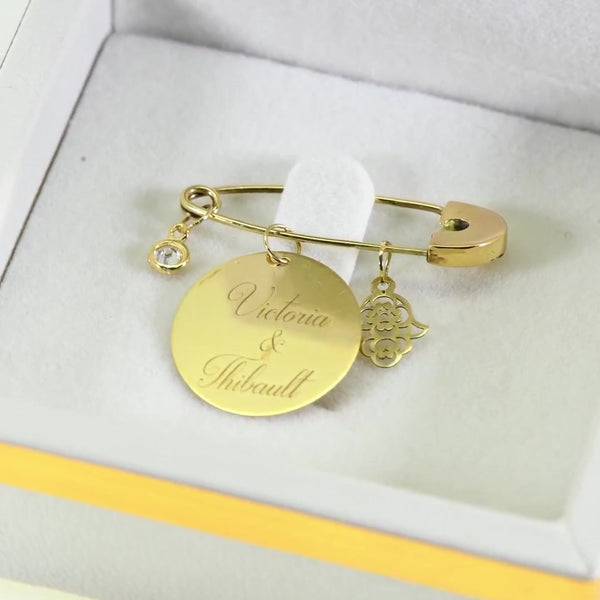 Broche Bébé Personnalisé en Or 18K - Secondary View