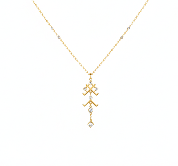18K Gold Tattoo Necklace