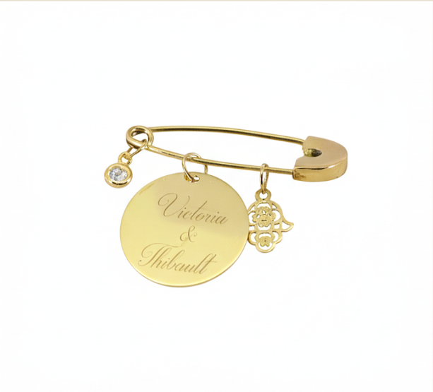 Broche Bébé Personnalisé en Or 18K