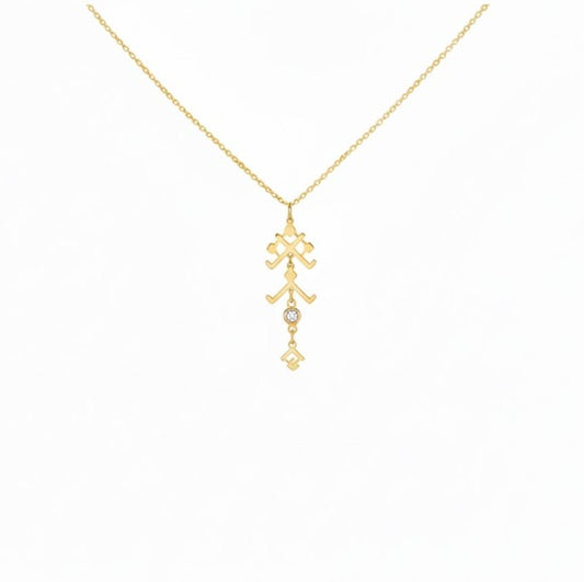 قلادة وشم من الذهب عيار 18 قيراطًا