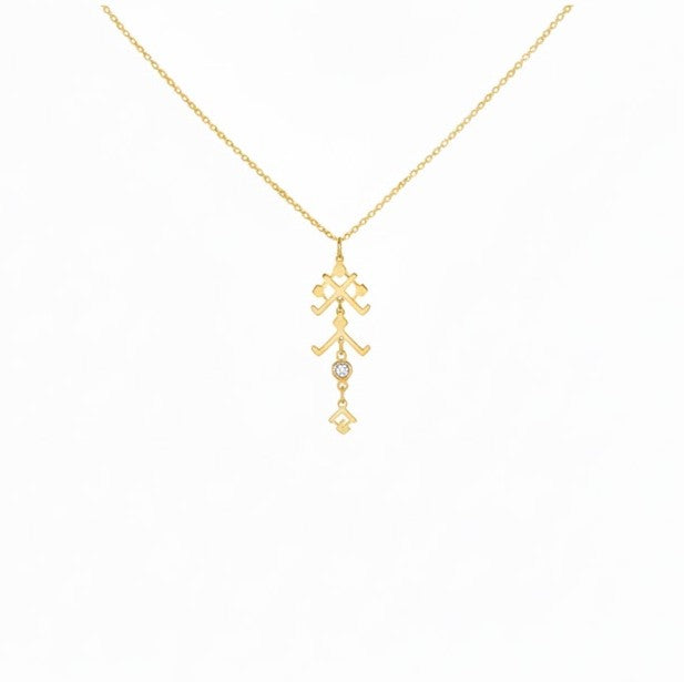 قلادة وشم من الذهب عيار 18 قيراطًا