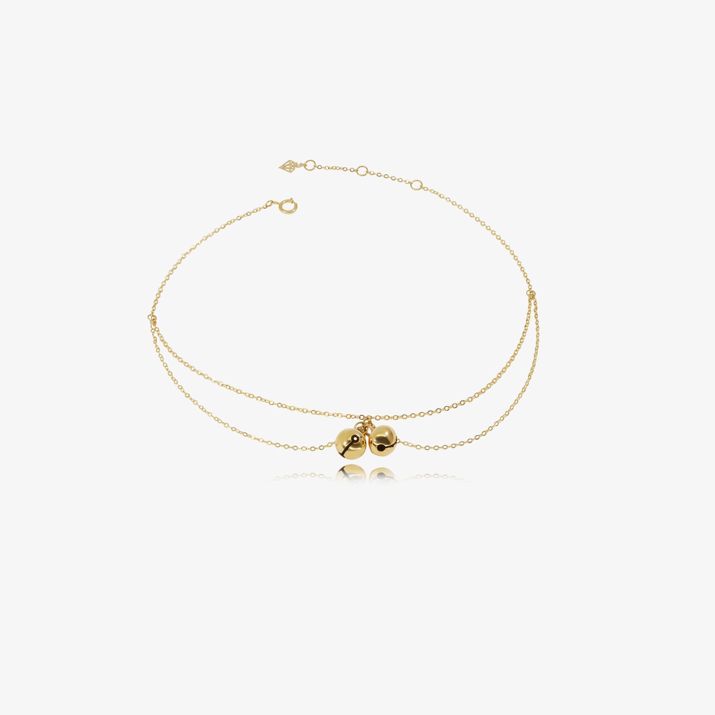 Chaine de cheville à clochettes en Or 18K