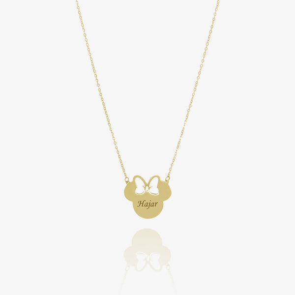 Collier Minnie Mouse Personnalisé En Or 18K