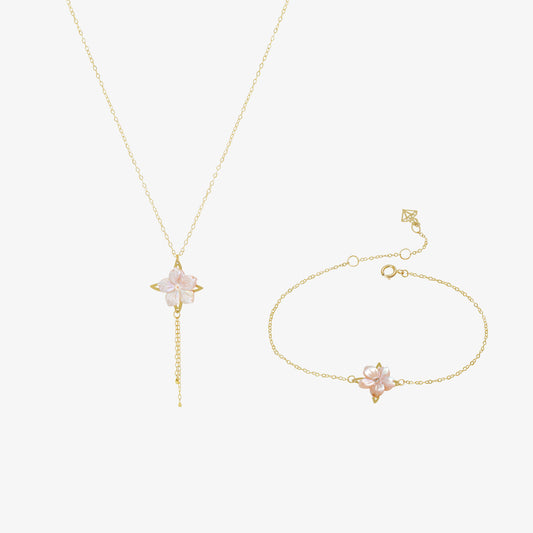 Ensemble Cascade de pétales en Or 18K