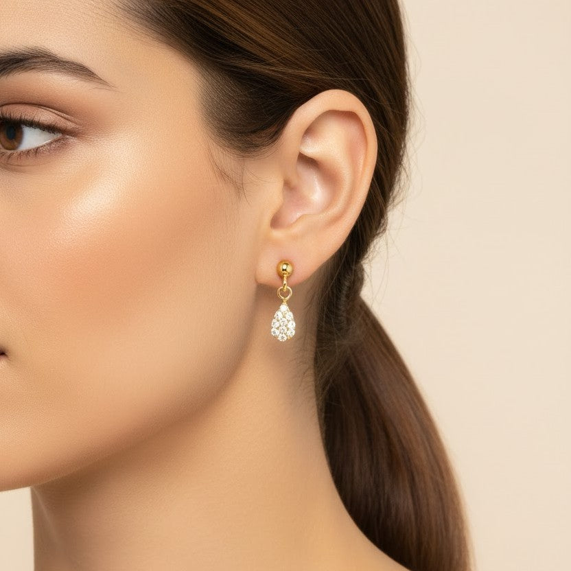 حلقة لوزية من الذهب عيار 18 قيراطًا