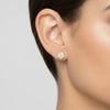 18K Gold Crystal Stud Earring - Secondary View