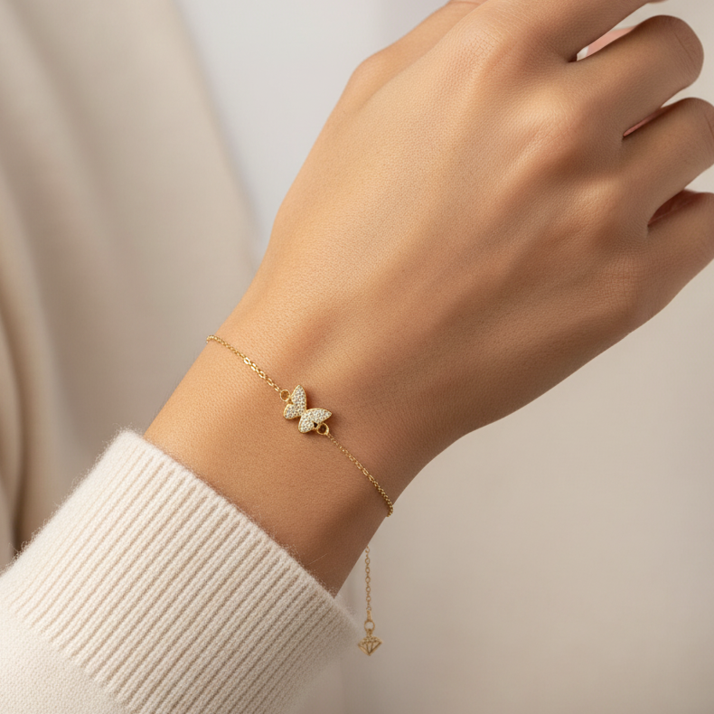 سوار الأناقة الراقية من الذهب عيار 18 قيراطًا