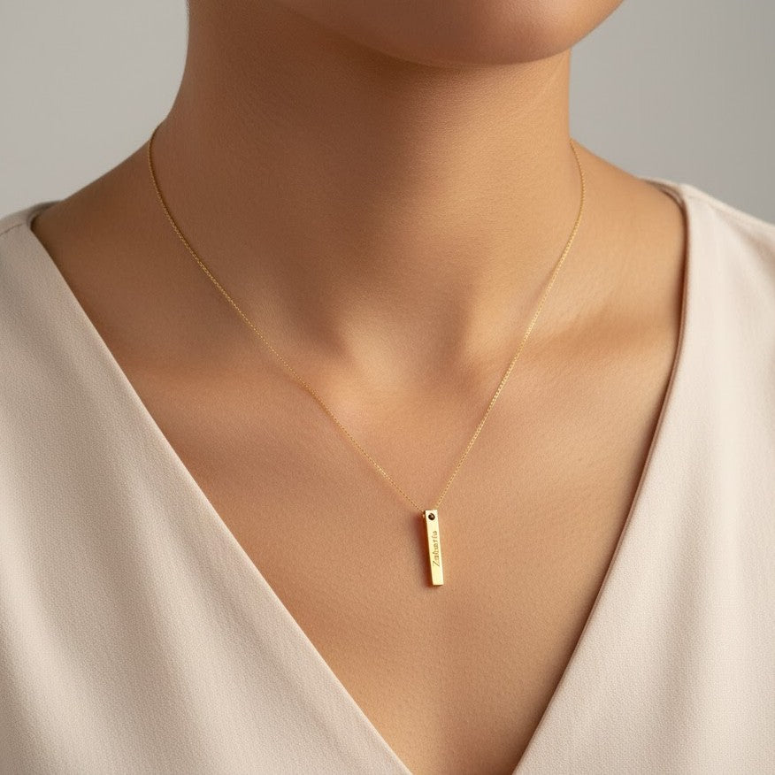 قلادة عصا من الذهب عيار 18 قيراطًا