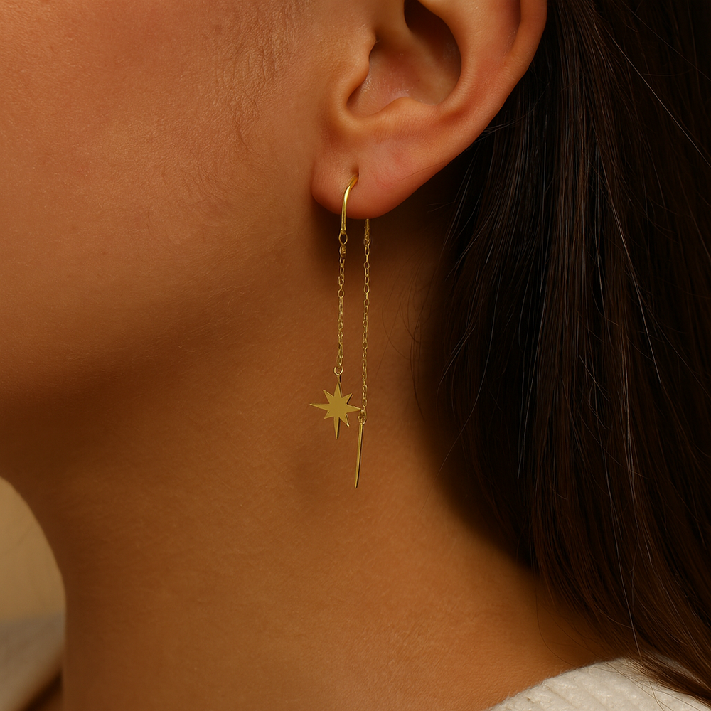 أقراط برق من ذهب عيار 18