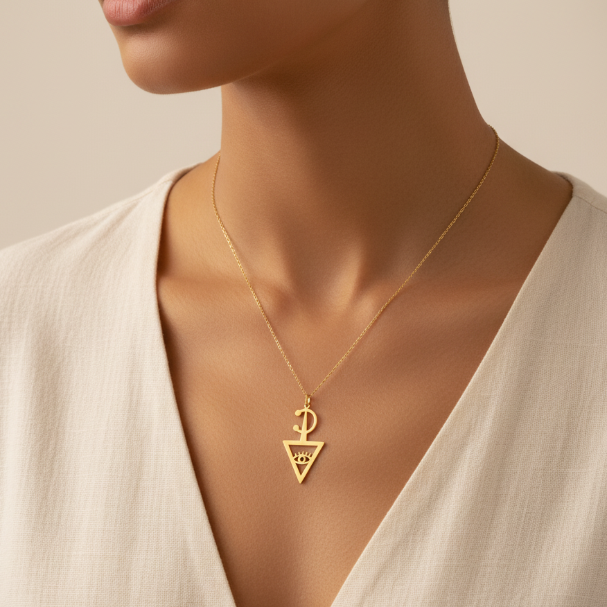 قلادة إزري من الذهب عيار 18 قيراطًا 