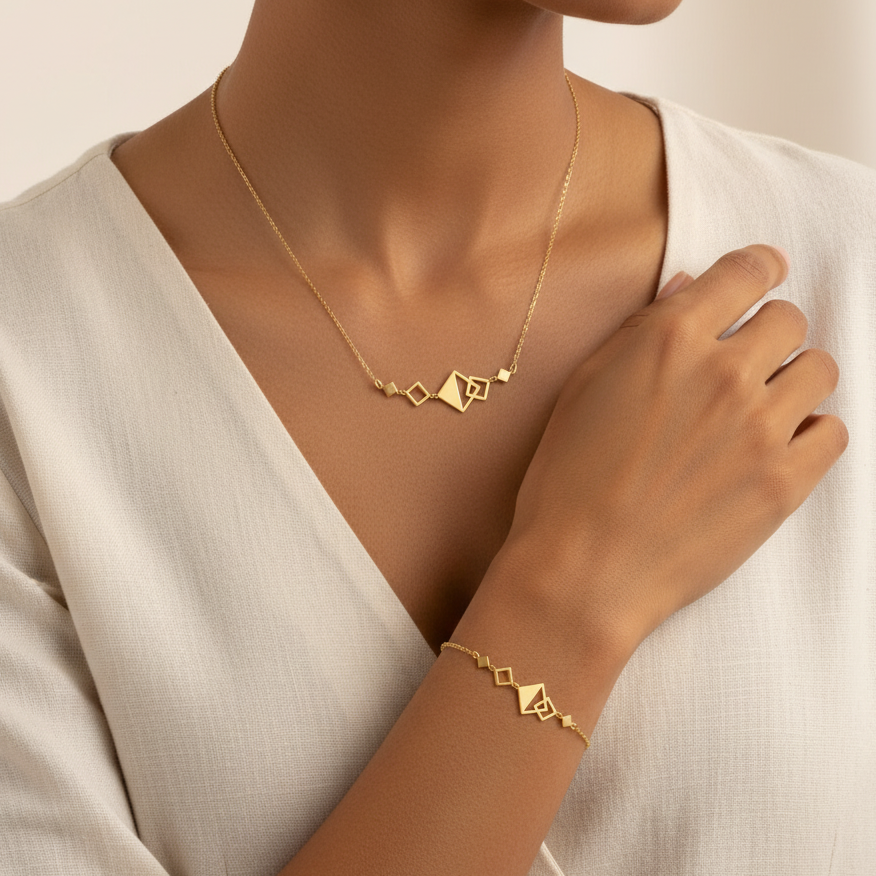 Ensemble Regards croisés en Or 18K
