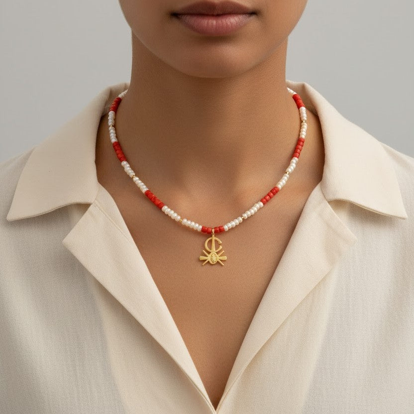 قلادة دراعة من الذهب عيار 18 قيراطًا