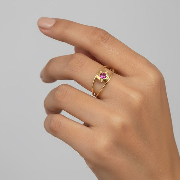 18K Gold Penta Ring - Secondary View